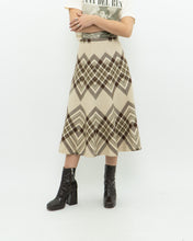 Load image into Gallery viewer, Vintage x HIGHLAND QUEEN Pure Wool Beige &amp; Brown Pattern Skirt (S)