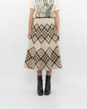 Load image into Gallery viewer, Vintage x HIGHLAND QUEEN Pure Wool Beige &amp; Brown Pattern Skirt (S)