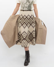 Load image into Gallery viewer, Vintage x HIGHLAND QUEEN Pure Wool Beige &amp; Brown Pattern Skirt (S)