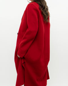 Vintage x Wool Lightweight Red Trench (XS, S)