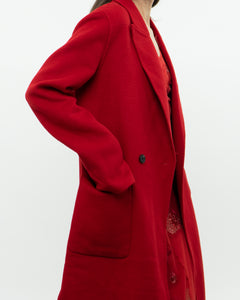 Vintage x Wool Lightweight Red Trench (XS, S)