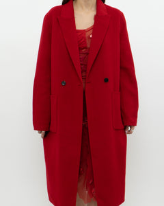 Vintage x Wool Lightweight Red Trench (XS, S)