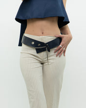 Load image into Gallery viewer, Vintage x Deadstock Cream Pin-stripe Belted Pant (XS, S)