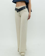 Load image into Gallery viewer, Vintage x Deadstock Cream Pin-stripe Belted Pant (XS, S)