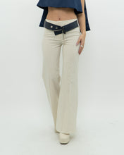 Load image into Gallery viewer, Vintage x Deadstock Cream Pin-stripe Belted Pant (XS, S)