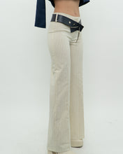 Load image into Gallery viewer, Vintage x Deadstock Cream Pin-stripe Belted Pant (XS, S)