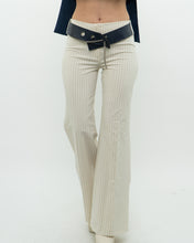 Load image into Gallery viewer, Vintage x Deadstock Cream Pin-stripe Belted Pant (XS, S)