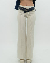 Load image into Gallery viewer, Vintage x Deadstock Cream Pin-stripe Belted Pant (XS, S)