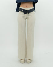 Load image into Gallery viewer, Vintage x Deadstock Cream Pin-stripe Belted Pant (XS, S)