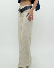 Load image into Gallery viewer, Vintage x Deadstock Cream Pin-stripe Belted Pant (XS, S)