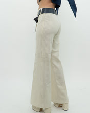 Load image into Gallery viewer, Vintage x Deadstock Cream Pin-stripe Belted Pant (XS, S)