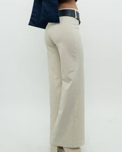 Load image into Gallery viewer, Vintage x Deadstock Cream Pin-stripe Belted Pant (XS, S)