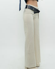 Load image into Gallery viewer, Vintage x Deadstock Cream Pin-stripe Belted Pant (XS, S)