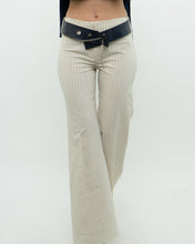 Load image into Gallery viewer, Vintage x Deadstock Cream Pin-stripe Belted Pant (XS, S)