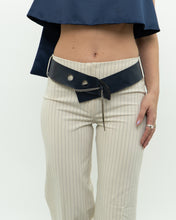 Load image into Gallery viewer, Vintage x Deadstock Cream Pin-stripe Belted Pant (XS, S)