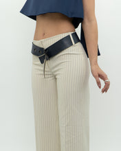 Load image into Gallery viewer, Vintage x Deadstock Cream Pin-stripe Belted Pant (XS, S)