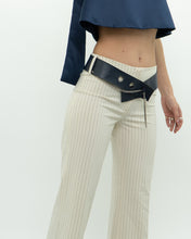 Load image into Gallery viewer, Vintage x Deadstock Cream Pin-stripe Belted Pant (XS, S)