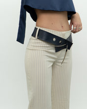 Load image into Gallery viewer, Vintage x Deadstock Cream Pin-stripe Belted Pant (XS, S)