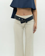 Load image into Gallery viewer, Vintage x Deadstock Cream Pin-stripe Belted Pant (XS, S)