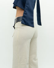 Load image into Gallery viewer, Vintage x Deadstock Cream Pin-stripe Belted Pant (XS, S)