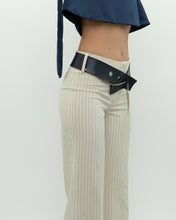 Load image into Gallery viewer, Vintage x Deadstock Cream Pin-stripe Belted Pant (XS, S)