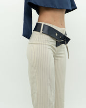 Load image into Gallery viewer, Vintage x Deadstock Cream Pin-stripe Belted Pant (XS, S)