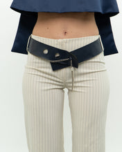 Load image into Gallery viewer, Vintage x Deadstock Cream Pin-stripe Belted Pant (XS, S)