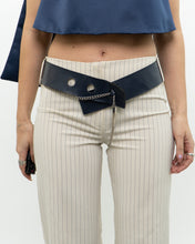 Load image into Gallery viewer, Vintage x Deadstock Cream Pin-stripe Belted Pant (XS, S)