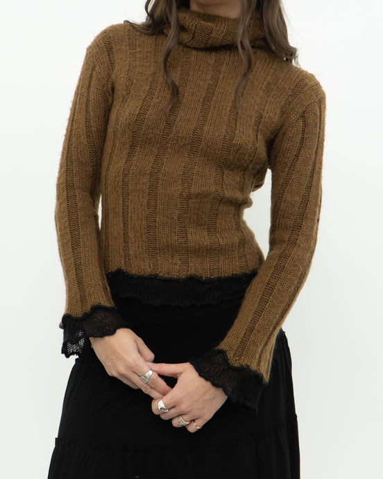 Vintage x Camel Mohair-blend Turtleneck (XS, S)