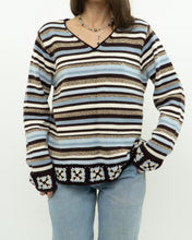 Load image into Gallery viewer, Vintage x LIZ CLAIBORNE Knit Stripe Cotton-blend Pattern Sweater (XS-L)