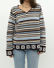 Load image into Gallery viewer, Vintage x LIZ CLAIBORNE Knit Stripe Cotton-blend Pattern Sweater (XS-L)