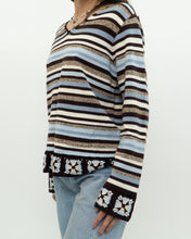 Load image into Gallery viewer, Vintage x LIZ CLAIBORNE Knit Stripe Cotton-blend Pattern Sweater (XS-L)