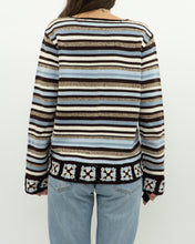 Load image into Gallery viewer, Vintage x LIZ CLAIBORNE Knit Stripe Cotton-blend Pattern Sweater (XS-L)