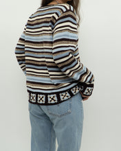 Load image into Gallery viewer, Vintage x LIZ CLAIBORNE Knit Stripe Cotton-blend Pattern Sweater (XS-L)