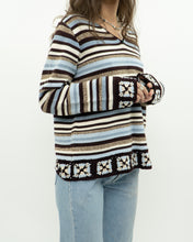 Load image into Gallery viewer, Vintage x LIZ CLAIBORNE Knit Stripe Cotton-blend Pattern Sweater (XS-L)