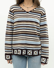 Load image into Gallery viewer, Vintage x LIZ CLAIBORNE Knit Stripe Cotton-blend Pattern Sweater (XS-L)