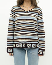 Load image into Gallery viewer, Vintage x LIZ CLAIBORNE Knit Stripe Cotton-blend Pattern Sweater (XS-L)