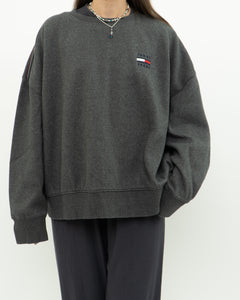 TOMMY JEANS x Dark Grey Heathered Crew (XS-XL)