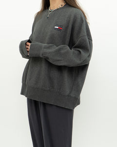 TOMMY JEANS x Dark Grey Heathered Crew (XS-XL)