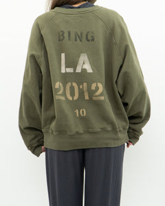 ANNIE BING x Army Green Crew (XS-L)