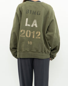 ANNIE BING x Army Green Crew (XS-L)