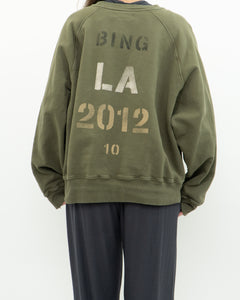 ANNIE BING x Army Green Crew (XS-L)