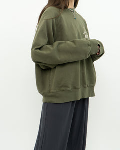 ANNIE BING x Army Green Crew (XS-L)