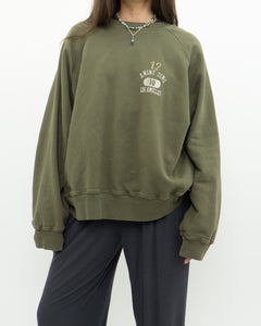 ANNIE BING x Army Green Crew (XS-L)