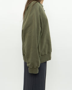 ANNIE BING x Army Green Crew (XS-L)