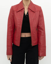 Load image into Gallery viewer, Vintage x VERO MODA Red Fitted Leather Jacket (XS, S)