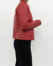 Load image into Gallery viewer, Vintage x VERO MODA Red Fitted Leather Jacket (XS, S)