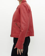 Load image into Gallery viewer, Vintage x VERO MODA Red Fitted Leather Jacket (XS, S)