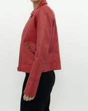 Load image into Gallery viewer, Vintage x VERO MODA Red Fitted Leather Jacket (XS, S)