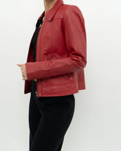 Load image into Gallery viewer, Vintage x VERO MODA Red Fitted Leather Jacket (XS, S)